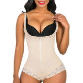 Women's Tummy Control Fajas – Open Bust Zipper Bodysuit Shapewear
